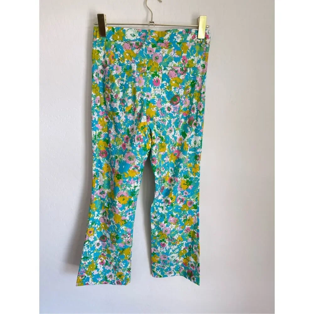 ZARA Floral Linen Pants Size 4 NWT